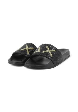 SUN68 Ciabatte Donna Nero Strass X35205-PE25-11