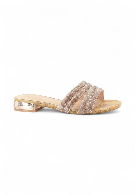 ALVIERO MARTINI Ciabatte Donna Beige Oro Strass 10739248-PE25-0010