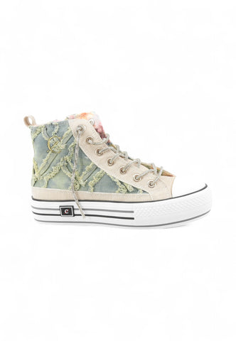 CAFENOIR Sneakers Donna Beige Azzurro Denim C1DM9104-PE25-Z027