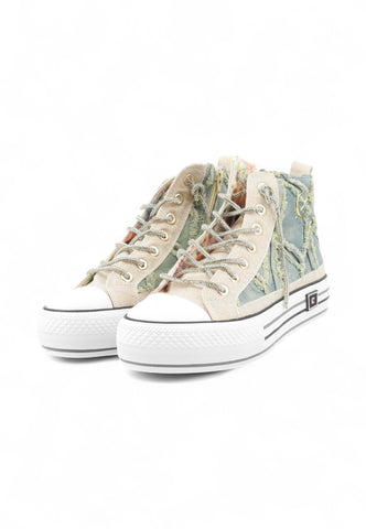 CAFENOIR Sneakers Donna Beige Azzurro Denim C1DM9104-PE25-Z027