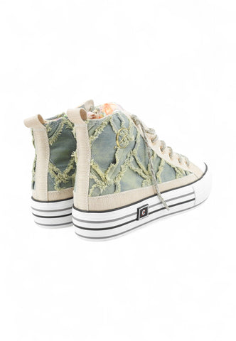 CAFENOIR Sneakers Donna Beige Azzurro Denim C1DM9104-PE25-Z027