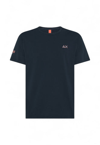 SUN68 T-Shirt Uomo Blu Arancione T35140-PE25-07