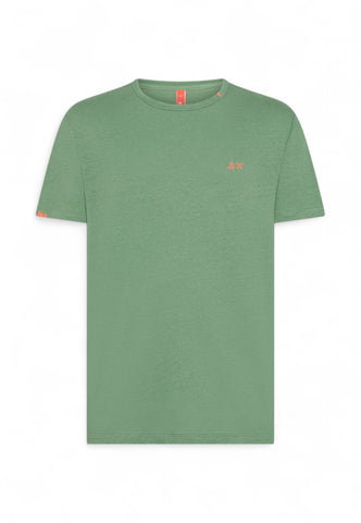 SUN68 T-Shirt Uomo Verde Arancione T35146-PE25-84