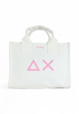 SUN68 Borsa Shopper Donna Bianco Rosa X35212-PE25-01