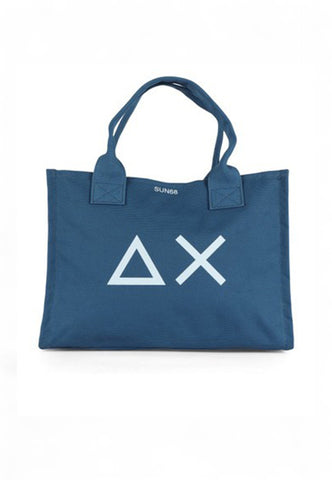 SUN68 Borsa Shopper Donna Blu Bianco X35212-PE25-80