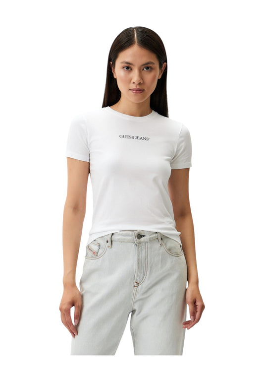 GUESS T-Shirt Donna Bianco Nero W4YI01J1314-PE25-G011