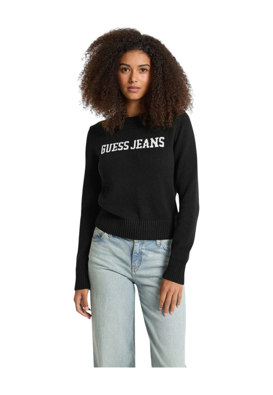 GUESS Maglione Donna Nero Bianco W4BR10Z3HM1-PE25-JBLK