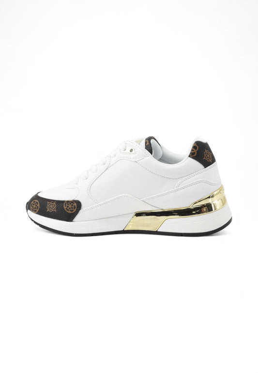 GUESS Sneakers Donna Bianco Marrone Oro FL5MOXFAL12-AI26-WHBR