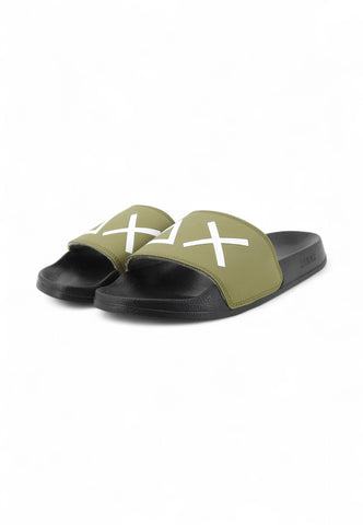 SUN68 Ciabatte Uomo Nero Verde X35101-PE25-1119