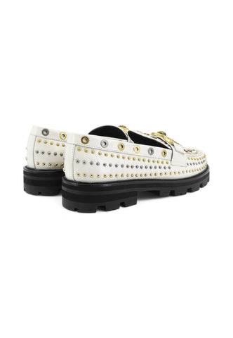 KERT GEIGER Mocassini Donna Bianco Borchie 4737444309-AI26