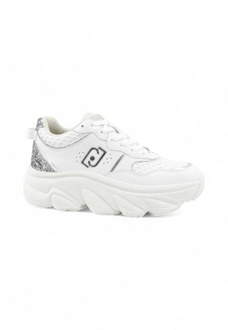 LIU JO Sneakers Donna Bianco Argento Glitter BF5061PX78304370-AI26
