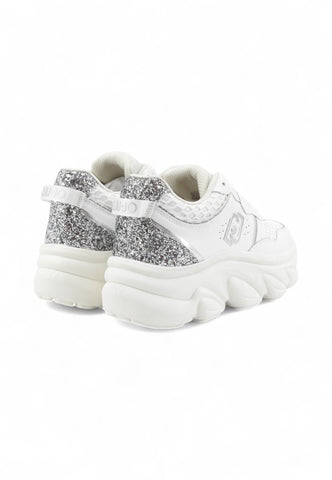 LIU JO Sneakers Donna Bianco Argento Glitter BF5061PX78304370-AI26