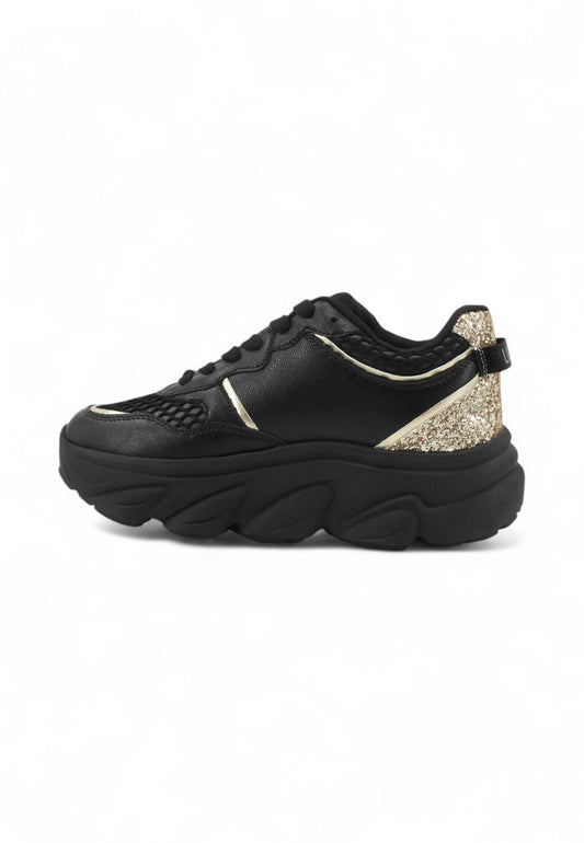 LIU JO Sneakers Donna Nero Oro Glitter BF5061PX783S1189-AI26