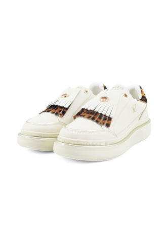 CAFE NOIR Sneakers Donna Bianco Animalier Frange C1DS1007-AI26-W093
