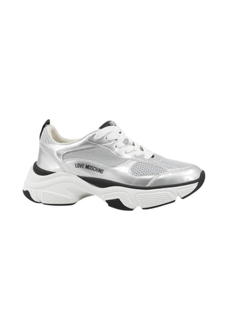 LOVE MOSCHINO Sneakers Donna Argento Nero Bianco JA15246G1NIQE90A-AI26