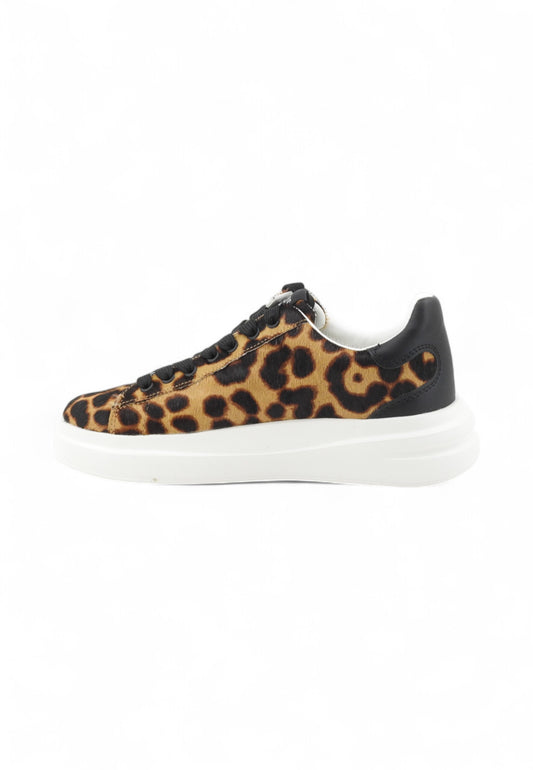 GUESS Sneakers Donna Nero Animalier FLTEL8LEA12-AI26-TAN