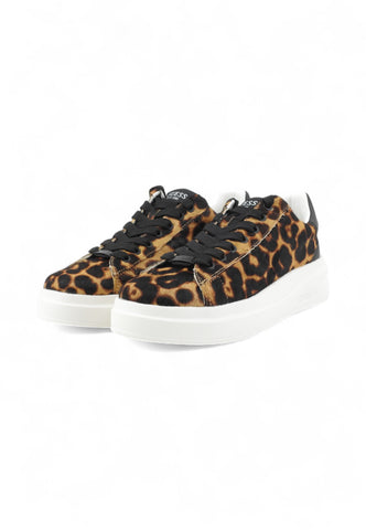 GUESS Sneakers Donna Nero Animalier FLTEL8LEA12-AI26-TAN