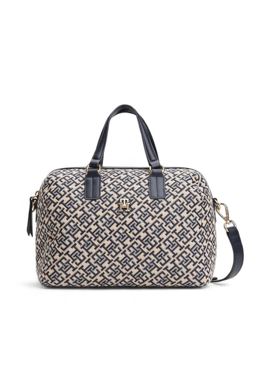 TOMMY HILFIGER Borsa A Mano Donna Beige Blu Nero AW0AW17633-AI26-DW6