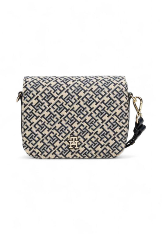TOMMY HILFIGER Borsa A Spalla Donna Beige Blu Nero AW0AW17447-AI26-DW6