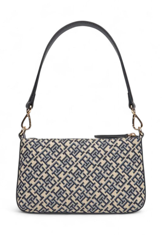 TOMMY HILFIGER Borsa A Spalla Donna Beige Blu Nero AW0AW17828-AI26-DW6