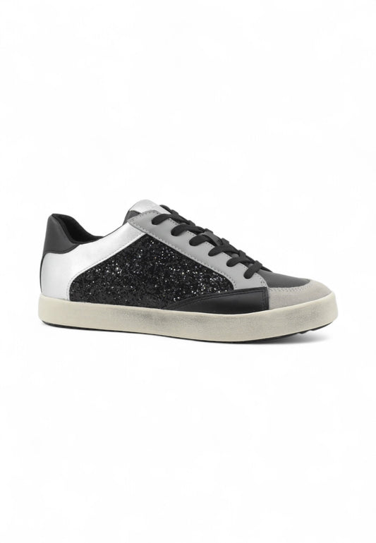 GEOX Sneakers Donna Nero Argento Glitter D466HI054EW-AI26-C9999