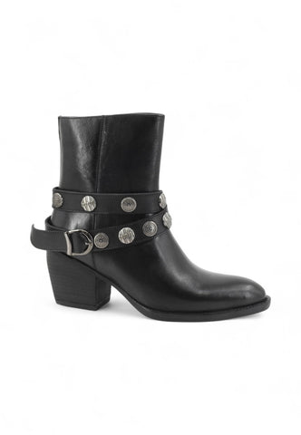 CAFE NOIR Stivaletti Tacco Donna Nero Borchie C1MA1003-AI26-N001