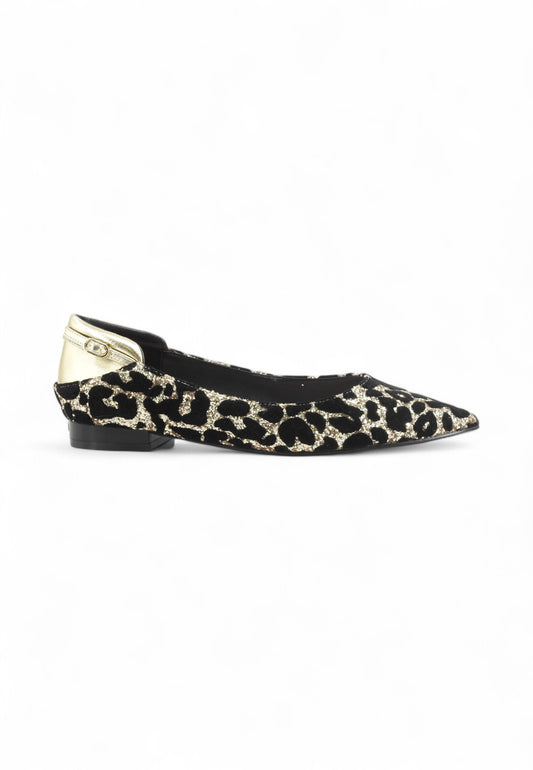 LIU JO Ballerine Donna Animalier Nero Oro Glitter SF5035TX497S3832-AI26