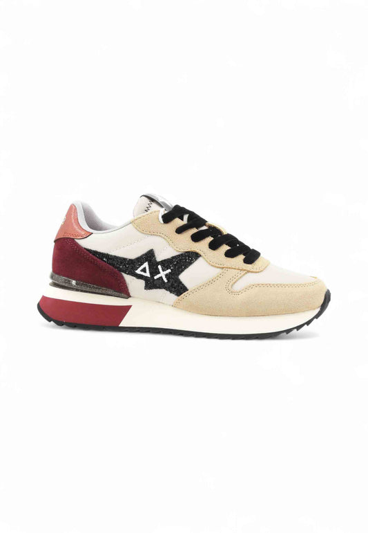 SUN68 Sneakers Donna Beige Bordeaux Glitter Z45217-AI26-1635