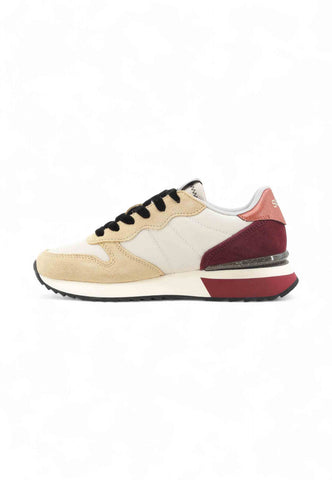 SUN68 Sneakers Donna Beige Bordeaux Glitter Z45217-AI26-1635