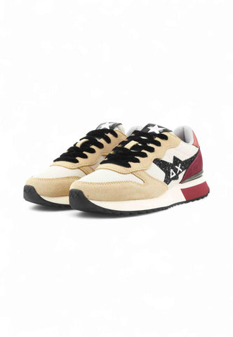 SUN68 Sneakers Donna Beige Bordeaux Glitter Z45217-AI26-1635
