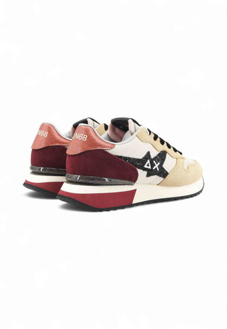 SUN68 Sneakers Donna Beige Bordeaux Glitter Z45217-AI26-1635