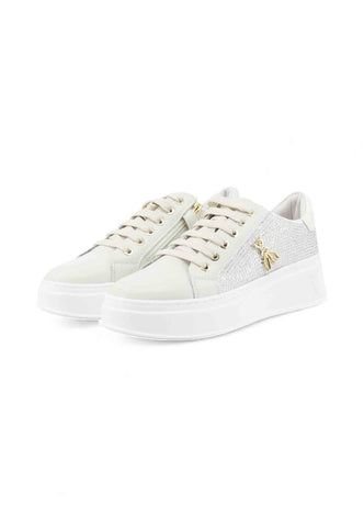 PATRIZIA PEPE Sneakers Donna Bianco Beige Strass PJ904.02-AI26