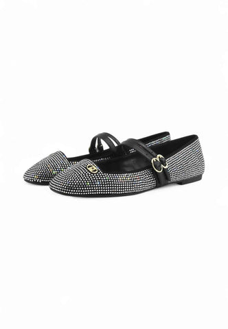 LIU JO Ballerine Donna Nero Argento Strass SF5113TX36422222-AI26