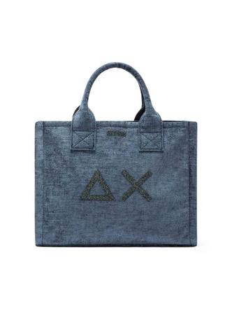 SUN68 Borsa A Mano Donna Blu Argento Glitter X45203-AI26-56