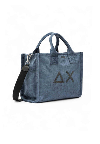 SUN68 Borsa A Mano Donna Blu Argento Glitter X45203-AI26-56