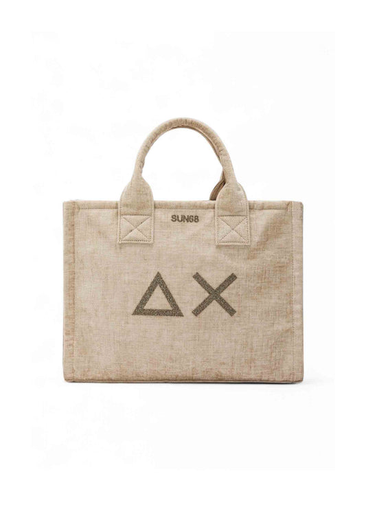 SUN68 Borsa A Mano Donna Beige Oro Glitter X45203-AI26-16