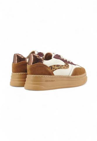 JANET Sneakers Donna Marrone Bianco Bordeaux J-432-AI26-K6