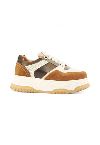 JANET Sneakers Donna Marrone Beige Strass J-421-AI26-K35