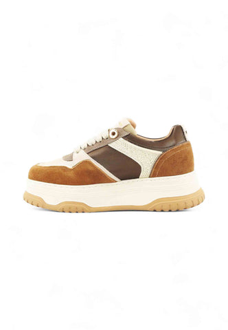 JANET Sneakers Donna Marrone Beige Strass J-421-AI26-K35