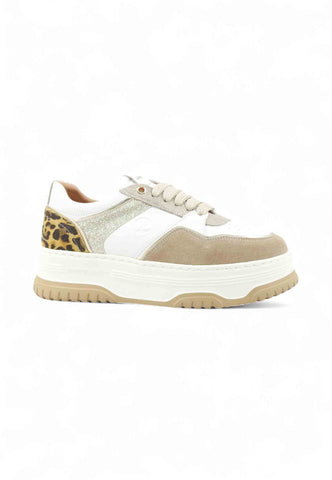 JANET Sneakers Donna Bianco Beige Glitter J-424-AI26-K6