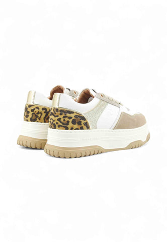 JANET Sneakers Donna Bianco Beige Glitter J-424-AI26-K6