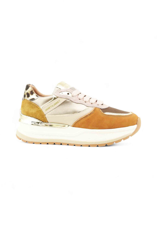 JANET Sneakers Donna Beige Rosa Oro J-411-AI26-K7