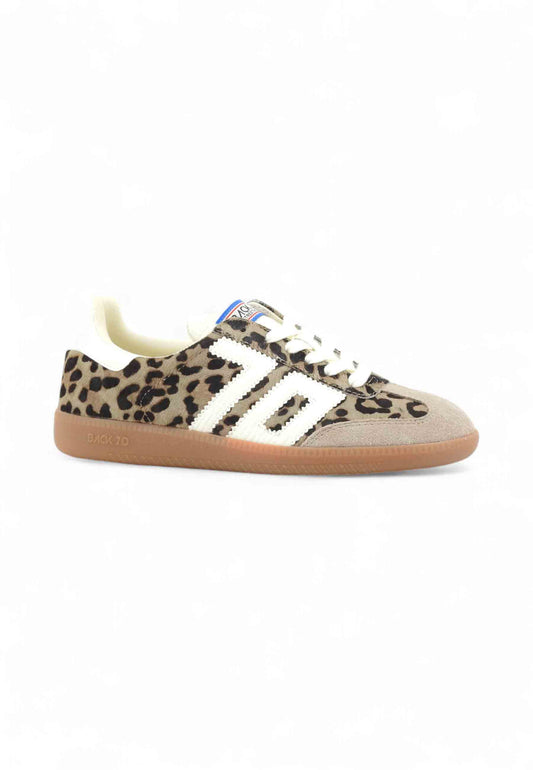 BACK70 Sneakers Donna Animalier Beige Bianco 108005-000070-AI26