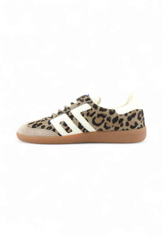 BACK70 Sneakers Donna Animalier Beige Bianco 108005-000070-AI26