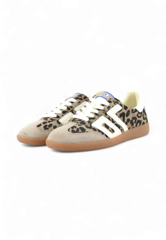 BACK70 Sneakers Donna Animalier Beige Bianco 108005-000070-AI26
