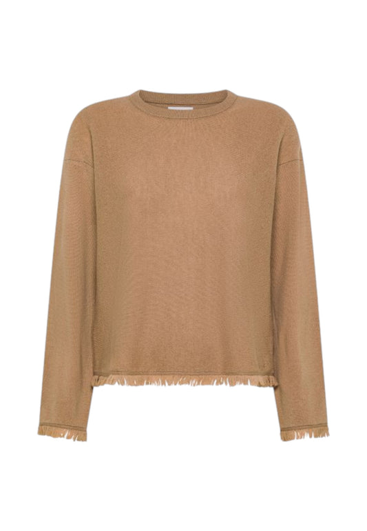 SUN68 Maglione Sfrangiato Donna Beige K45235-AI26-17
