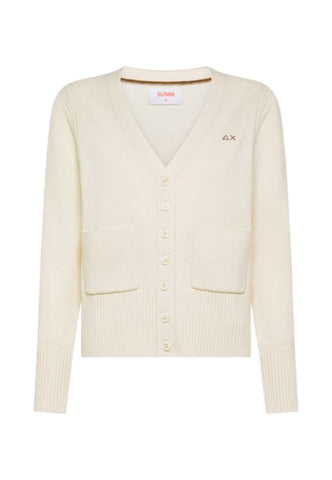 SUN68 Maglione Cardigan Donna Bianco K45211-AI26-31