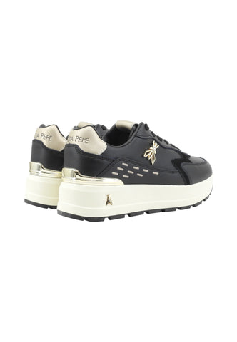 PATRIZIA PEPE Sneakers Donna Nero Beige Oro PJ917.31-AI26