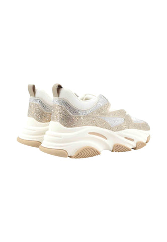 STEVE MADDEN Sneakers Donna Beige Bianco Strass SMPPRIVY-SG3-AI26