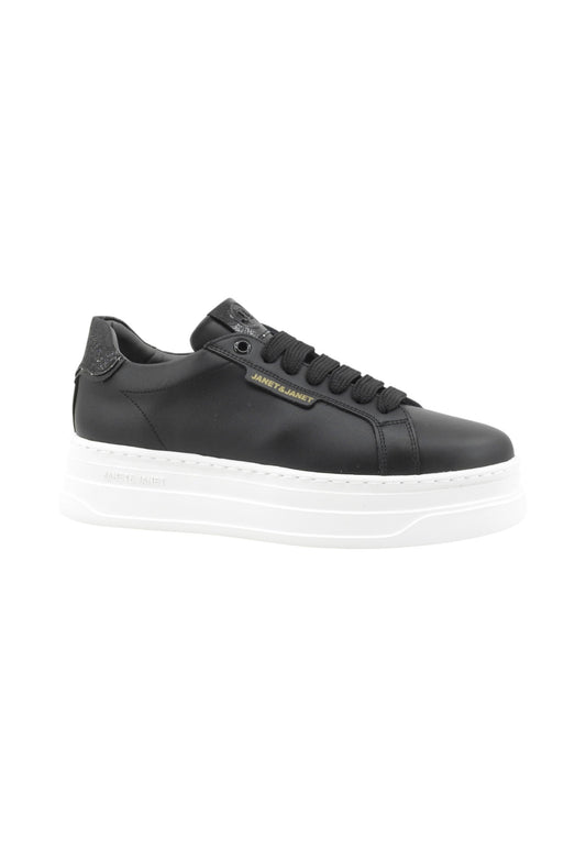 JANET Sneakers Donna Nero Glitter J-431-AI26-K7